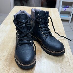 Nautica Black Lace Up Boots for Women